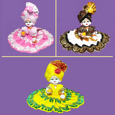 Krishna Collection SIZE NO -3 Laddu Gopal, Kanha Ji, Bal gopal Dress(Cotton, Silk)