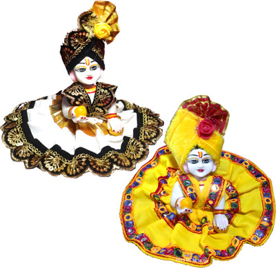 Krishna Collection SIZE NO -5 Laddu Gopal, Kanha Ji, Bal gopal pack of 2 Dress Dress(Cotton, Silk)