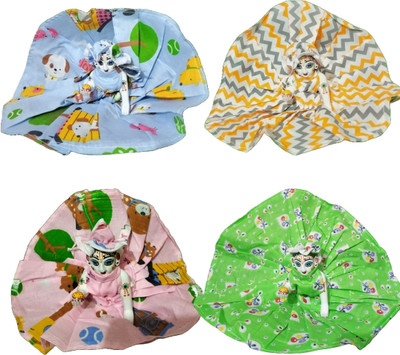 Shree ji Creations Laddu Gopal/Thakur ji light Dress Combo of 4 dresses Size 1 Dress(Cotton)