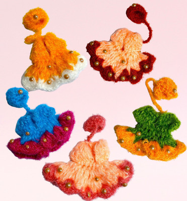 A & S VENTURES Laddu Gopal Woollen Designing 5 Moti Dress with Cap Beautiful Winter Dress(Wool)