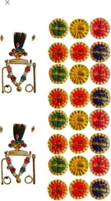 braj bazar laddu gopal ji poshak, laddu gopal ji mukut, laddu gopal ji mala, thakur ji mukut set Dress(Cotton)