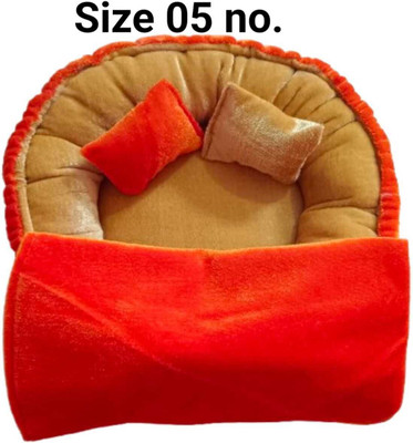 Radhay Krishna Velvet Light Brown nd Orange Bedding Set Dress(Fiber)