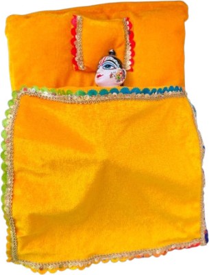 tilak shringar laddu gopal ji winter speical warm bister set with cushion/blanket(size 1-6) Dress(Silk)