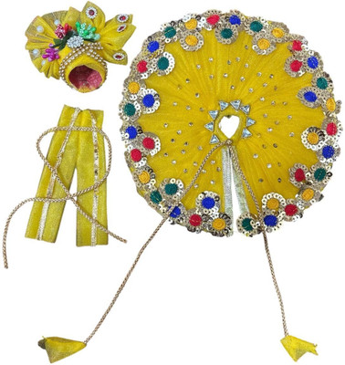 megapick size no 2 laddu gopal ji poshak with padgri Dress(Silk)