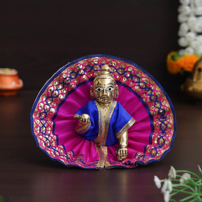 eCraftIndia eCraftIndia Purple & Blue Decorative Baal Gopal Cotton Vastra/dress (Size 2) Decorative Showpiece  -  5 cm(Fabric, Purple)