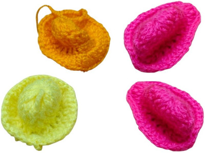 Firmus Woolen Hat for Laddu Gopal/Radha Rani for (Pack of 4)(Size-8) Dress(Wool)