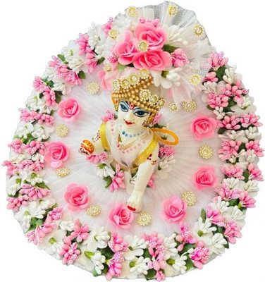 tilak shringar laddu gopal ji special fancy heavy dress with choli/pagadi (size 3) Dress(Silk)