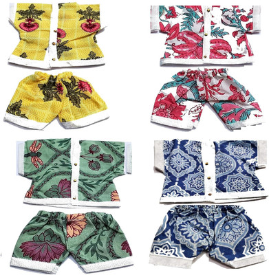 Singing Bird Soft Cotton Night Suit for Laddu Gopal, Kanha ji, Bal Gopal, ( Size - 4 no.) Dress(Cotton)