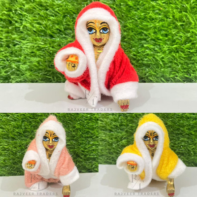 Rajveer Traders Size 5, Laddu Gopal Ji Winter Monkey Dress, Random Colour, Pack of 3 Dress(Wool)