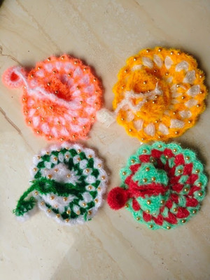 Shri Collection 4 no.laddu gopal winter woolen stone poshak with cap Dress(Wool)