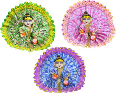 Sid pari saller Laddu gopal ji printed fancy dress pack of 3 size 4-5no. Kanha ji. Dress(Cotton)