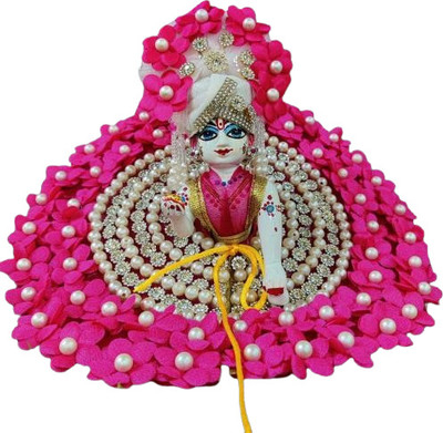 tilak shringar laddu gopal ji Janmashtami special fancy heavy dress with choli/pagadi (size 5) Dress(Silk)