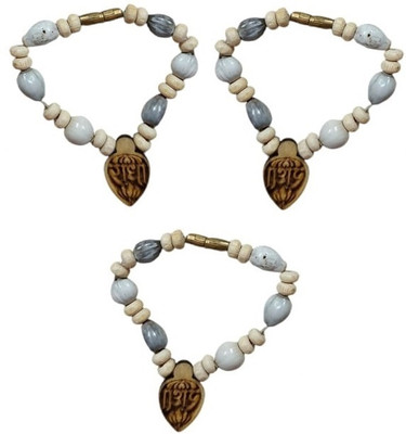 Firmus Radha Rani Laddu Gopal Mala Wooden & Stone Beads Bracelet (Pack of 3) Deity Ornament(for Kanhaji Deity Mala for Murti Decoration & Pooja Accessories (Size-1))