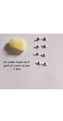 AJ ONSALE Laddu gopal ji eyes for size 5, Pack of 4 pairs Deity Ornament(Laddu gopal ji eyes for size 5, pack of 4 pairs)