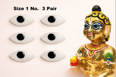 Shri Radha Krishna Elegance Laddu Gopal Eye Size 1 - 3 Pair | Laddu Gopal Artificial Eye Deity Ornament deal from flipkart