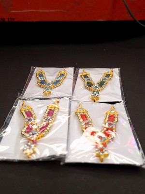radha rani shringar laddu gopal jewellery/shringar set, Pack of 4,mukut Deity Ornament(laddo gopal ji, krishna ji, RADHA RANI)