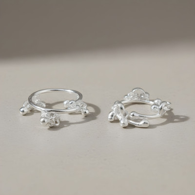 The Velvet Box Silver Adjustable Payal/Anklet with Silver Beads (1 Pair)- Deity Ornament(LadduGopal/Krishna)