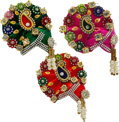 Ecommall Laddu Gopal Pagdi Mukut Size 2 No Accessories Pagri Shringar Combo Set Deity Ornament(God, Idol, Krishna, Khatu Shyam ji, Sai Baba, Ganesh ji, Mata Rani)