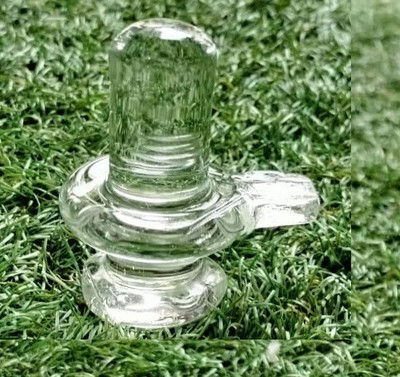Firmus Handicraft Shivaling/shivling Statue for Home Temple Decorative Showpiece  -  8 cm(Crystal, Clear)