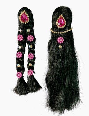 Aditya Creation Radha Krishan , devi ma Deity Ornament(Radha Krishan Hair Orignal Shinning Jugal Jodi Baal , Durga Maa,)