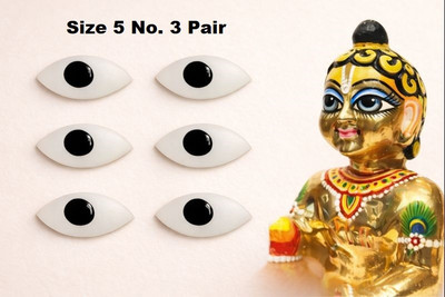 Shri Radha Krishna Elegance Laddu Gopal Eye (Plastic) Size 5 No. (3 Pair) | Laddu Gopal Artificial Eye Deity Ornament(Laddu Gopal, GOD, Devi Mata, Ganpati Ji, Durga Mata, Other Deities) deal from flipkart