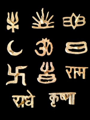 oyssta Tilak Stamps Puja Tika Special Stamp (Pack of 11) Different Religious Symbol Deity Ornament(11)