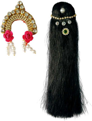 Aditya Creation Designer Chandrika And Hair for Radha Rani Deity Ornament(Chandrika And Hair for Radha Rani/ Devi Maa, Laxmi Maa,Durga Ji / 2Pcs Set)
