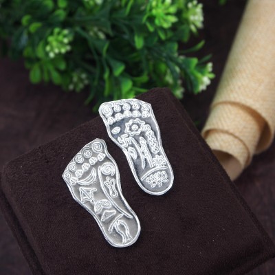 Nakoda Store Silver Charan Paduka Feet Deity Ornament(Silver Charan)