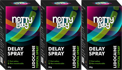 NottyBoy Lidocaine delay Spray For Men- Pack of 3(60 g)