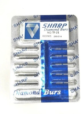 PRAKDENT Dental Sharp Diamond Burs Pack of 10pc TF-21 Dental Elevator