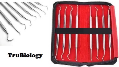 TRU BIOLOGY DENTAL Hand Scaler, Set of 8pc Dental Elevator