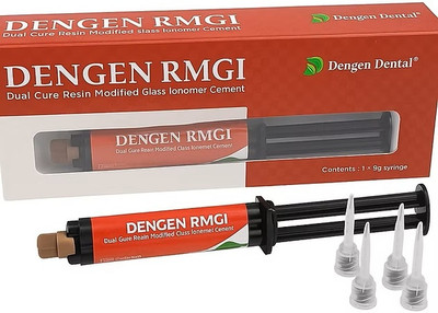 Dengen Dental Dual Curing Universal Resin Luting Cement for crown and bridge 9 gm automix syrg Dental Elevator