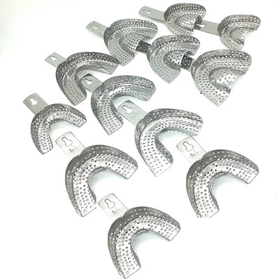 GOLDFINCH Dental Impression Trays Perforated INDIAN SET OF 10 PCS (5 Pairs Upper & Lower Dental Elevator