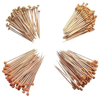 RAJEEVGERAHUF Toothpicks with Beads and Glitter for Party Snacks 200 Pcs (4 Design 4 inch)(Pack of 4)