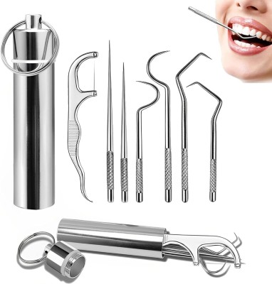 Lufarp 7 in 1 Stainless Steel Teeth Cleaning Tool Kit, Dental Hygiene Kit