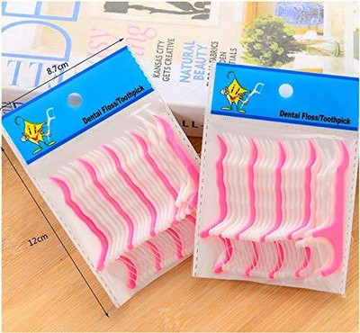 RAVARIYA Dental Floss Tooth Pick Plastic Stick With Handle (Pack of 3) ( 60 Pcs)(Pack of 3)