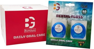 BumGum Nylon Dental Floss Box 50M|Pack of 2 |Box of 5(Pack of 5)