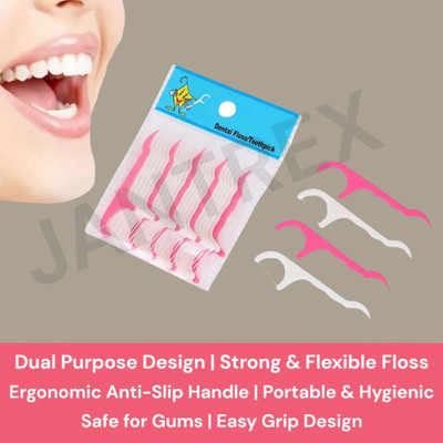 Jantrex Slim Floss Picks for Tight Tooth Spaces and Deep Food Removal(7.5 cm, Pack of 20)