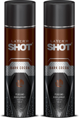 LAYER'R Shot Dark Cocoa Deodorant Spray - For Men(240 ml, Pack of 2)