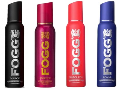 FOGG Marco Essence Napoleon & Royal 120ml BodySpray Set of 4 Deodorant Spray  -  For Men & Women(480 ml, Pack of 4)