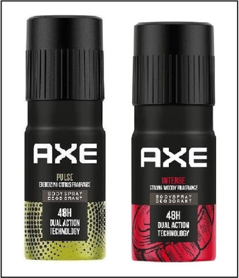 AXE Pulse + Intense deodorant Body spray 150 ml pack*2 Deodorant Spray  -  For Men(300 ml, Pack of 2)