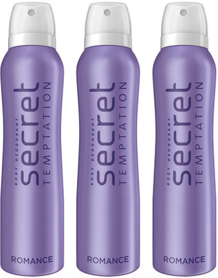Secret Temptation Body Deodorant Pack Of 3 ( Romance ) Deodorant Spray  -  For Women(450 ml, Pack of 3)
