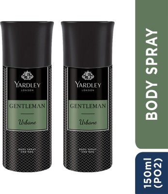 YARDELY LONDON Gentleman Urbane With Fresh Woody Fougere Notes Body Deodorant Spray  -  For Men(300 ml, Pack of 2)
