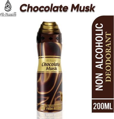 Al-Nuaim Chocolate Musk |Alcohol Free |Deodorant |Long Lasting Perfumed Spray Body Spray  -  For Men & Women(200 ml)