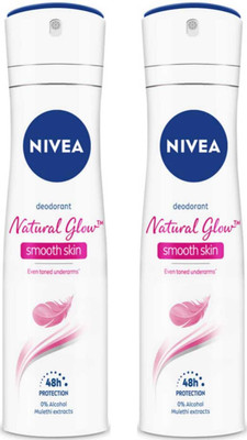 NIVEA Natural Glow smooth skin 150ml deo Set of 2 Deodorant Spray  -  For Men & Women(300 ml, Pack of 2)