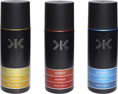 KILLER SEN/ENG/OBS-SET STNDRD ASTD Deodorant Spray  -  For Men(450 ml, Pack of 3)