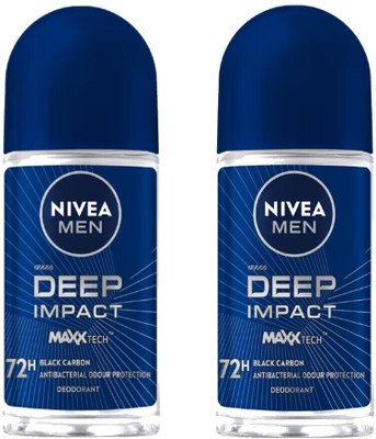 NIVEA Men Deep Impact Deodorant Roll-On 50ML Each (Pack of 2) Deodorant Roll-on  -  For Men(100 ml, Pack of 2)