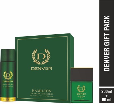 DENVER SRK Signed Hamilton Gift Set Combo 200 ml Deodorant + 60 ml Perfume Deodorant Spray  -  For Men(260 ml, Pack of 2)