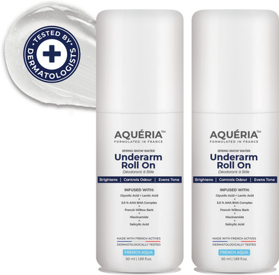 aqueria Multi Active Underarm Roll On | 5.5% AHA BHA, Niacinamide - Aqua Fragrance Deodorant Roll-on - For Men & Women(100 ml, Pack of 2)