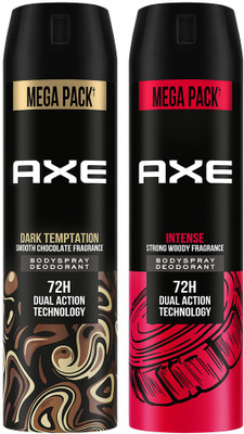 AXE Dark Temptation & Intense Deodorant Spray - For Men(430 ml, Pack of 2)